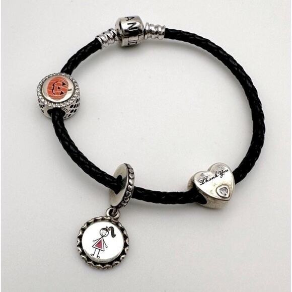 Pandora Bracelet with 3 Charms - Picture 1 of 8